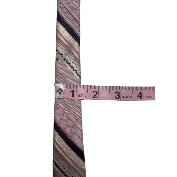 WEMLON by Wembley Vintage Tie 58.5" x 3.5" Pink Purple Black Stripes READ - Picture 10 of 12